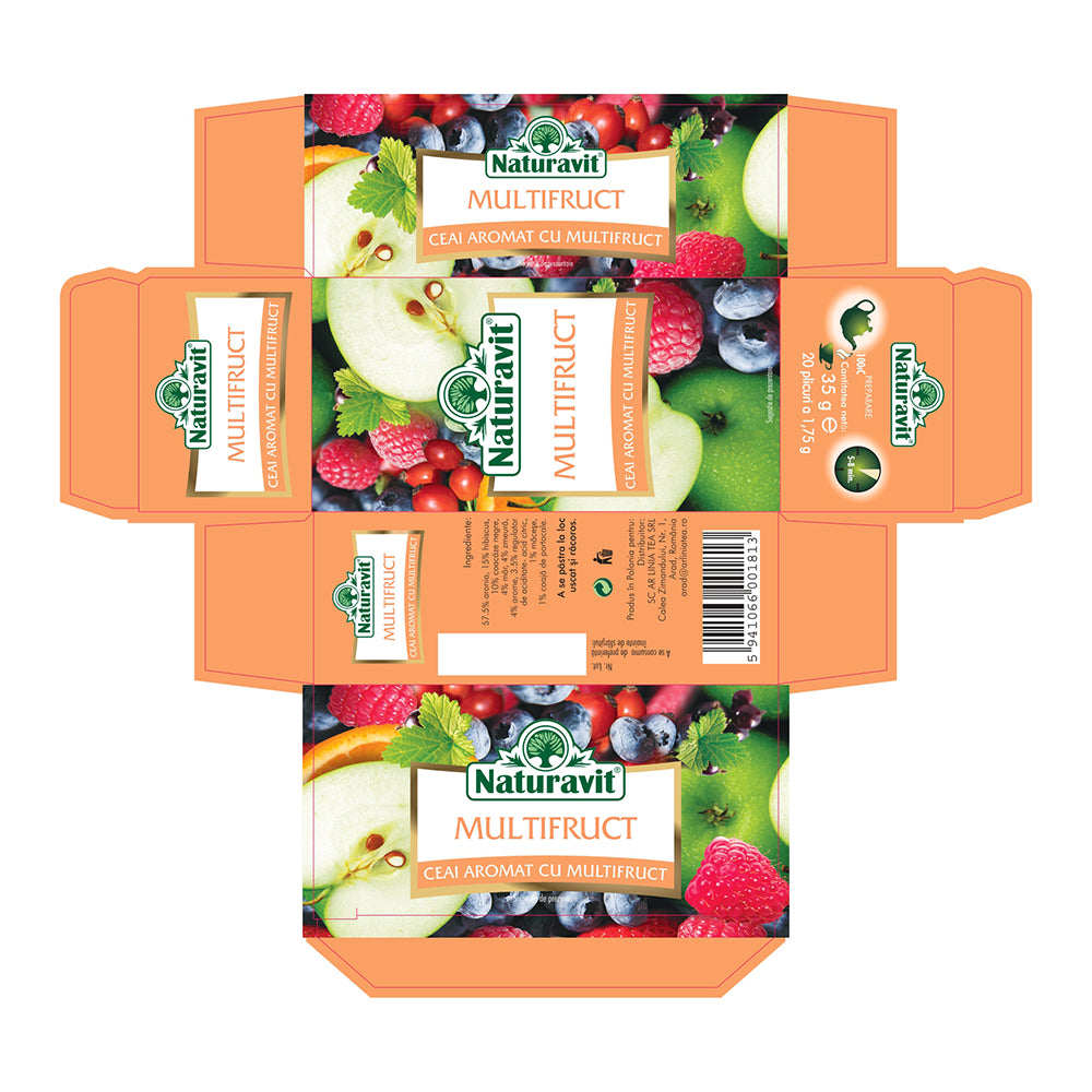 Ceai multifruct, 20 plicuri, Naturavit