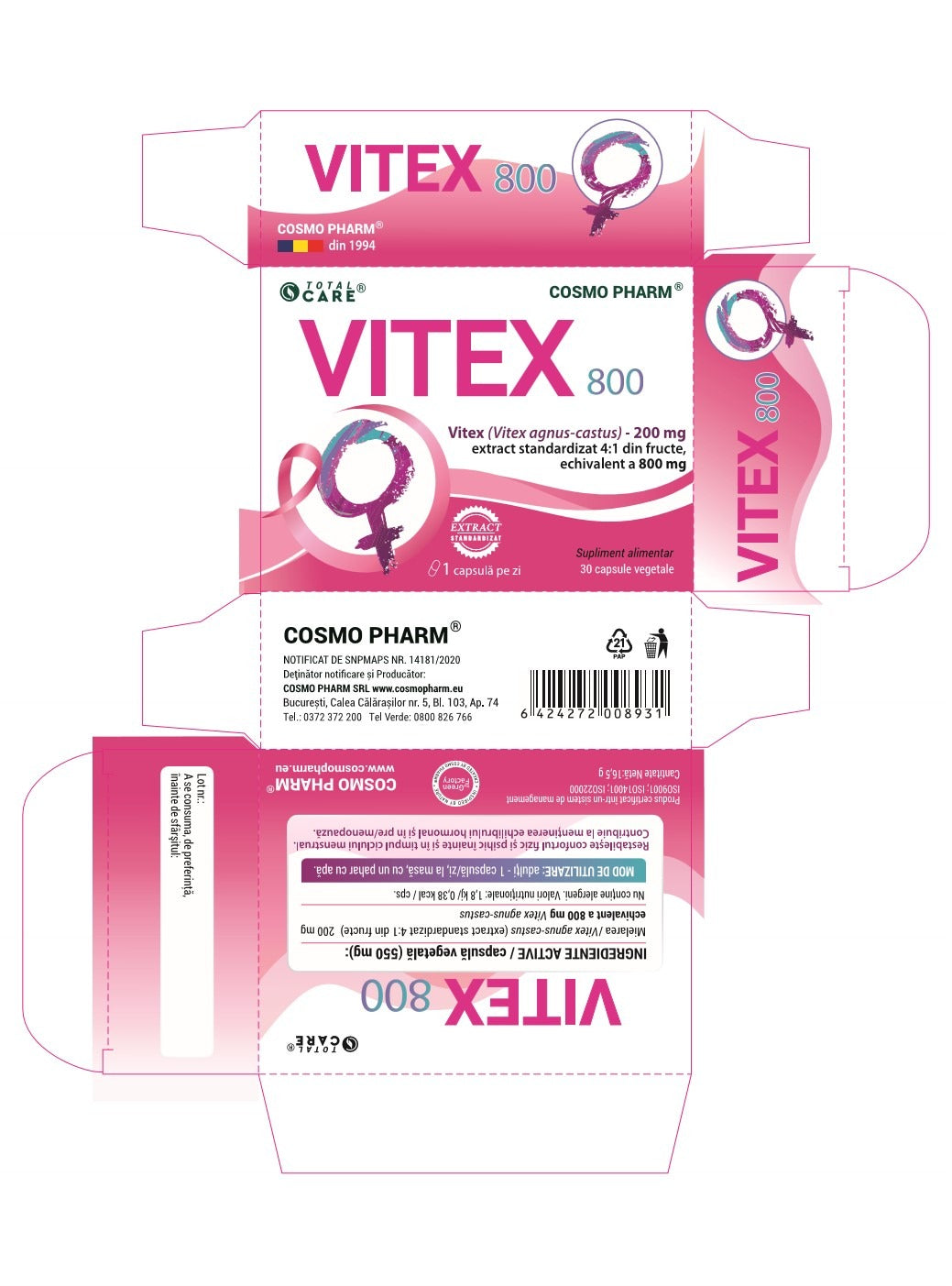 Vitex 800 – Supliment Menopauza – Premenopauza