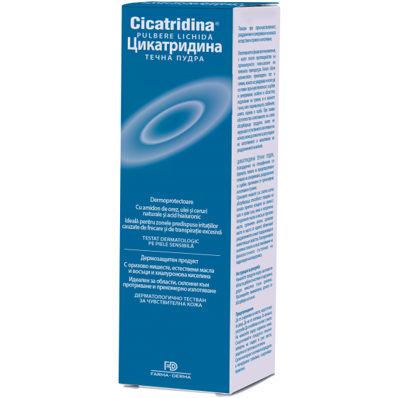 Cicatridina pulbere lichidă - ideală pentru zonele predispuse iritațiilor
