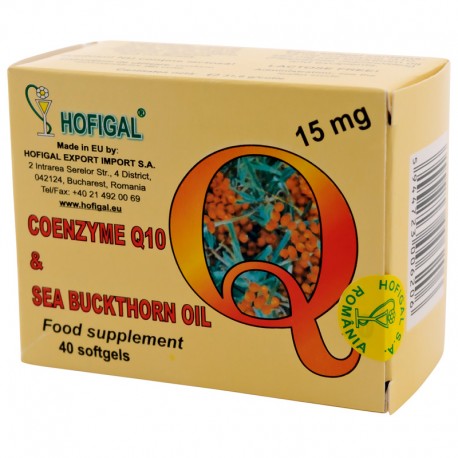 COENZIMA Q10 în Ulei de CATINA 15mg (capsule moi)