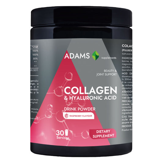 Collagen & Acid Hialuronic (pulbere instant, aroma zmeură), 600g
