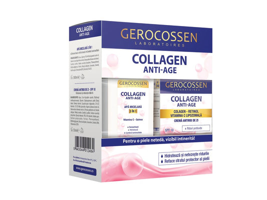 Caseta Cadou Collagen Anti Age - Crema antirid de zi + Apa micelara