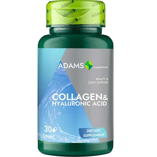 Collagen si Acid Hialuronic, 30cps, Adams Supplements