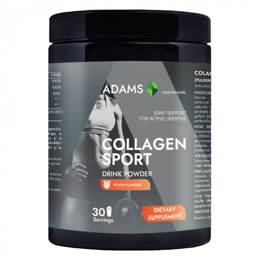Collagen Sport (pulbere instant, aroma piersica), 600g, Adams Supplements