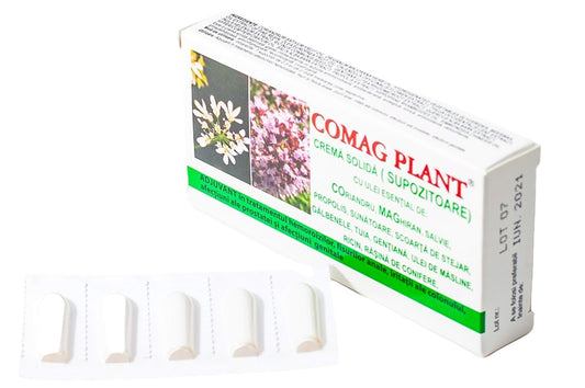 Comag Plant – Supozitoare tratamentul hemoroizilor, fisurilor anale, iritatii ale colonului, afectiuni prostata