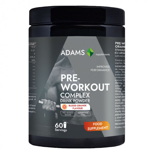 Complex PreWorkout (portocale rosii), 360g, Adams Supplements