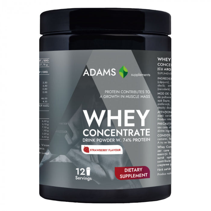 Concentrat proteic din zer (capsuni), 360g, Adams Supplements