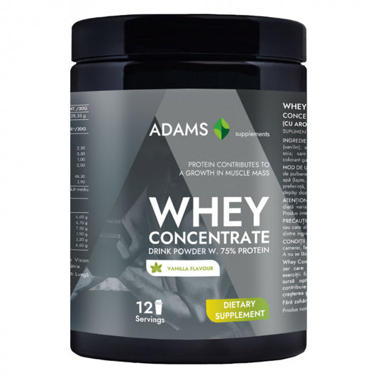 Concentrat proteic din zer (vanilie), 360g, Adams Supplements