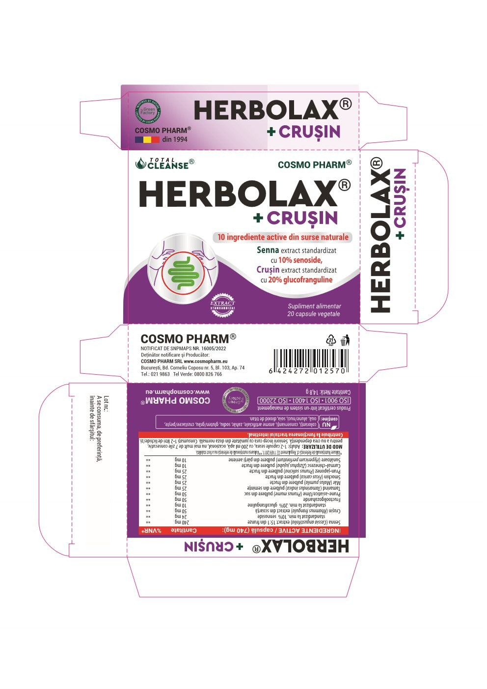 HERBOLAX® + CRUSIN Laxativ Natural Pentru Constipatie Cronica