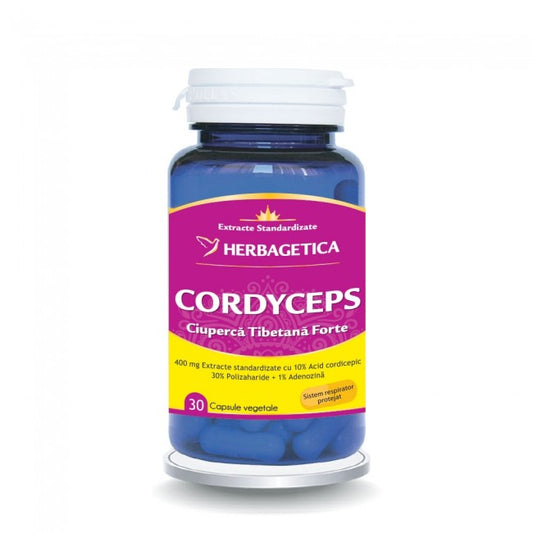 Cordyceps 10/30/1 Ciuperca Tibetana Forte Herbagetica 30 capsule