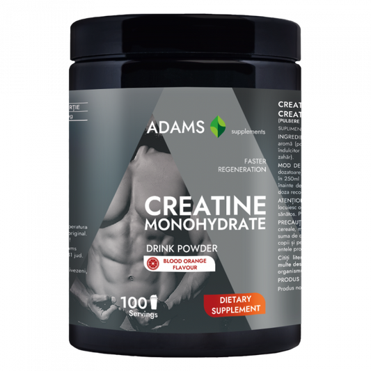 Creatina monohidrata (portocala rosie), 400g, Adams Supplements