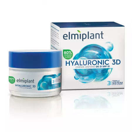 Cremă Antirid de Zi Elmiplant Hyaluronic 3D SPF 15, 50 ml