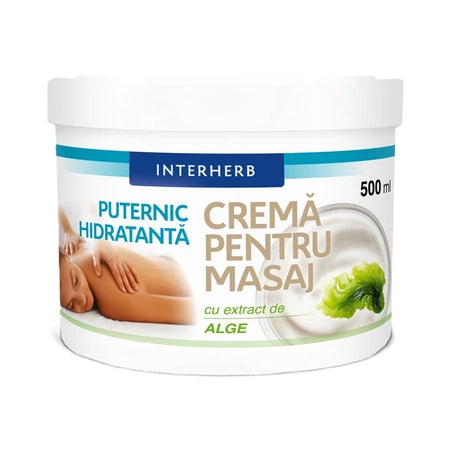 Crema puternic hidratanta pentru masaj cu extract de alge, 500 ml, Interherb