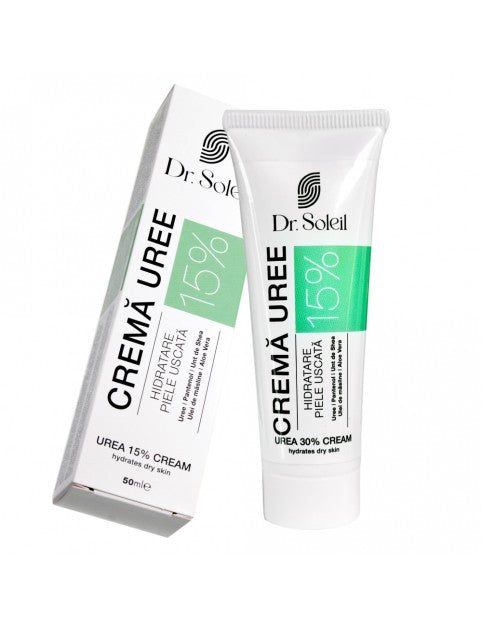 Cremă Uree 15% cu Pantenol, Unt de Shea, Ulei de măsline și Aloe Vera, 50 ml