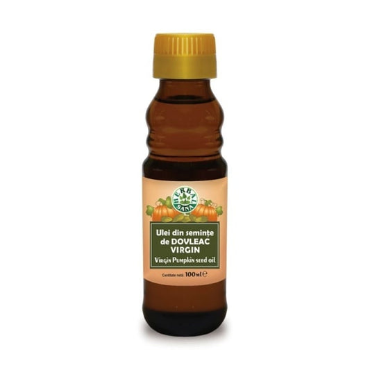 Ulei din seminte de dovleac presat la rece, uz intern și extern, 100 ml, Herbal Sana