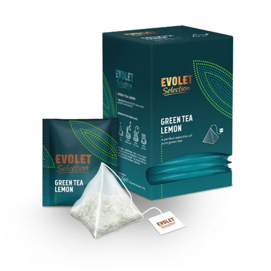Ceai mic dejun Green Tea Lemon, Evolet Selection 25pl(piramida)x2.25g