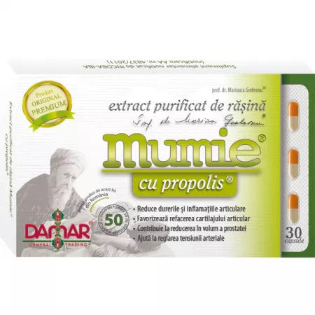 Mumie cu Propolis Extract purificat de rasina, 30 capsule, Damar General Trading