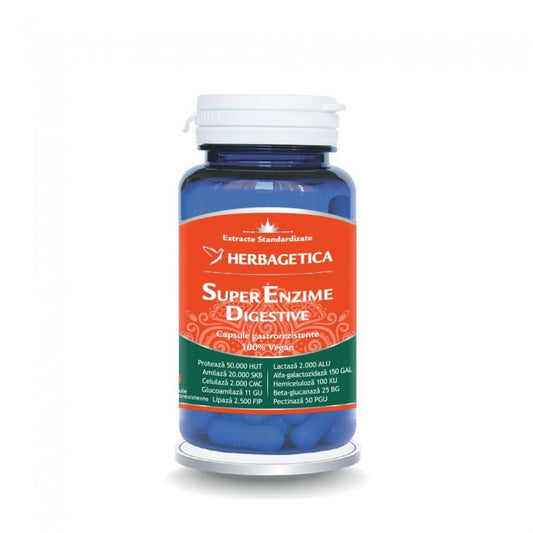 Super Enzime Digestive Herbagetica 60 Capsule