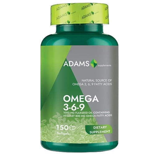 Omega 3-6-9, 150 cps, cu ulei de in, Adams Vision
