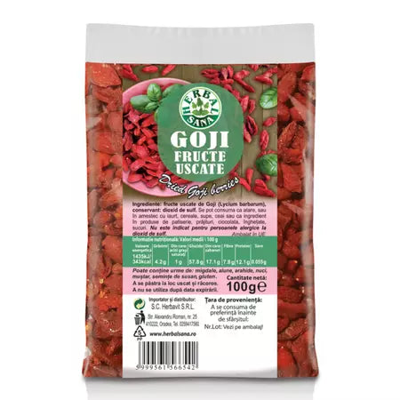 Goji fructe uscate, 100 g, Herbal Sana