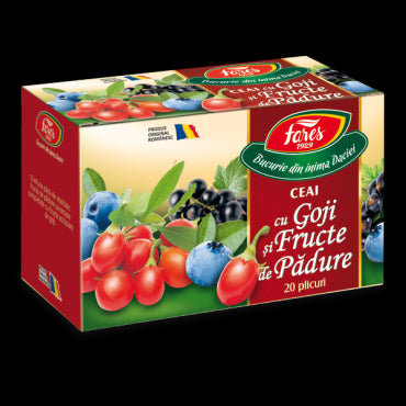 Ceai cu goji și fructe de pădure, ceai la plic