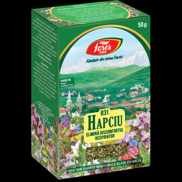 Hapciu Elimină disconfortul respirator, R31, ceai la pungă