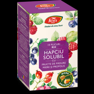 Hapciu Solubil cu Fructe de Pădure, Miere și Propolis, R24