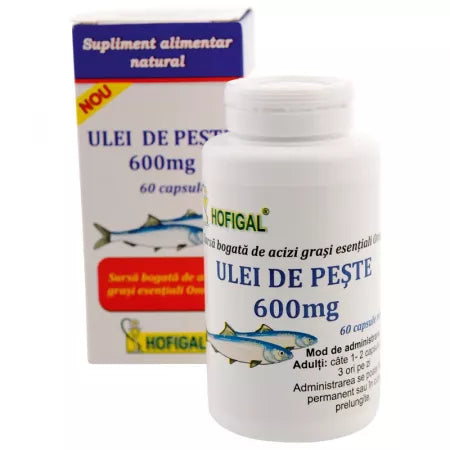 Ulei de Pește 600 mg, 60 Capsule Moi | Hofigal