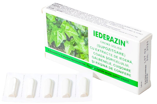 IEDERAZIN – Supozitoare pentru tratarea hemoroizilor, fisurilor anale, afectiuni genitale (copiază)