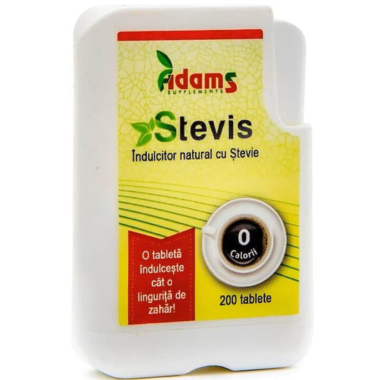 Îndulcitor Stevia 200 Tablete – Natural, Adams