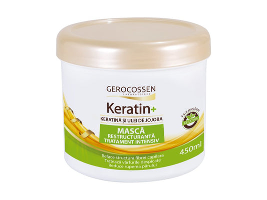 Masca tratament intensiv cu keratina si ulei de jojoba - Keratin+ 450 ml