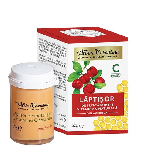 Lăptișor de matcă cu vitamina C naturală din Acerola 25g