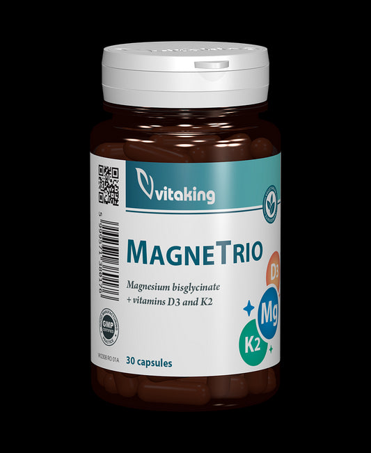 MagneTrio - Vitamina K2, Magneziu si D3 - 30 capsule