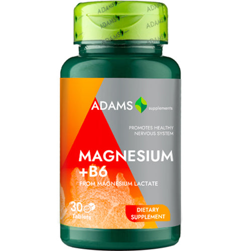 Magneziu + B6, 30tab, Adams Supplements