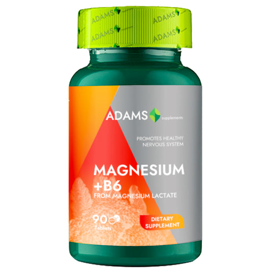 Magneziu + B6, 90tab, Adams Supplements