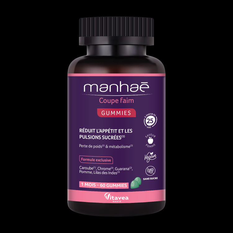 Manhaé Coupe Faim Gummies, Reducere apetit, 60 jeleuri – pentru 1 lună