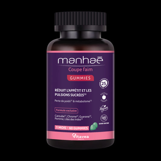 Manhaé Coupe Faim Gummies, Reducere apetit, 60 jeleuri – pentru 1 lună
