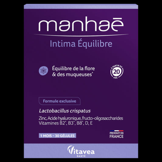 Manhaé Intima Équilibre, Echilibru Intim, sănătatea florei intime, 30 capsule vegetale – pentru 1 lună
