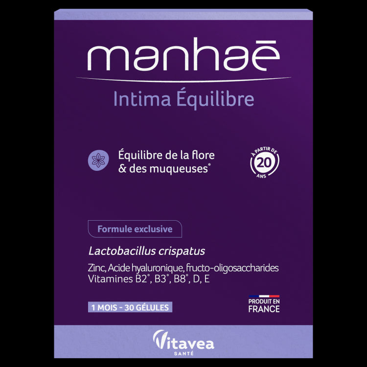Manhaé Intima Équilibre, Echilibru Intim, sănătatea florei intime, 30 capsule vegetale – pentru 1 lună