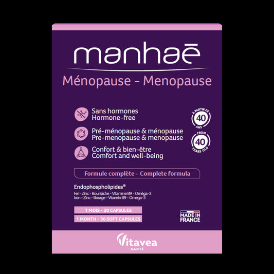 Manhaé Ménopause, Menopauză, pentru menopauză și premenopauză, 30 capsule vegetale – pentru 1 lună