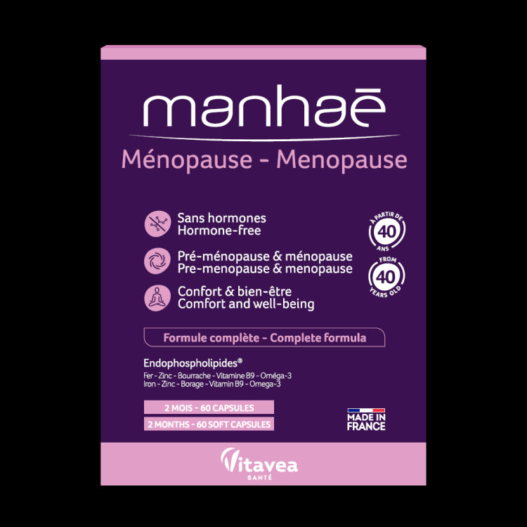 Manhae Ménopause, Menopauză, pentru menopauză și premenopauză, 60 capsule vegetale – pentru 2 luni