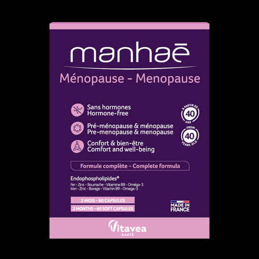 Manhae Ménopause, Menopauză, pentru menopauză și premenopauză, 60 capsule vegetale – pentru 2 luni