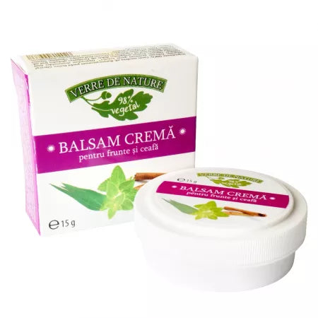 Balsam crema tonic pentru frunte si ceafa cu eucalipt, menta si scortisoara, 15 g, Manicos