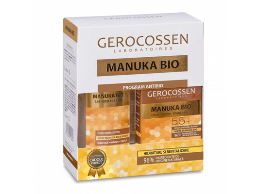 Caseta Cadou Manuka Bio - Crema antirid riduri profunde 55+ si Apa micelara