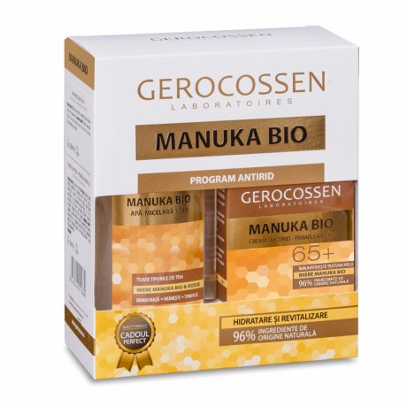 Caseta Cadou Manuka Bio - Crema antirid reparatoare 65+ si Apa micelara