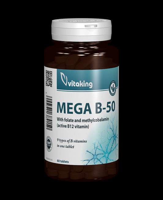 Mega B-50 cu Folat si Metilcobalamina - 60 comprimate