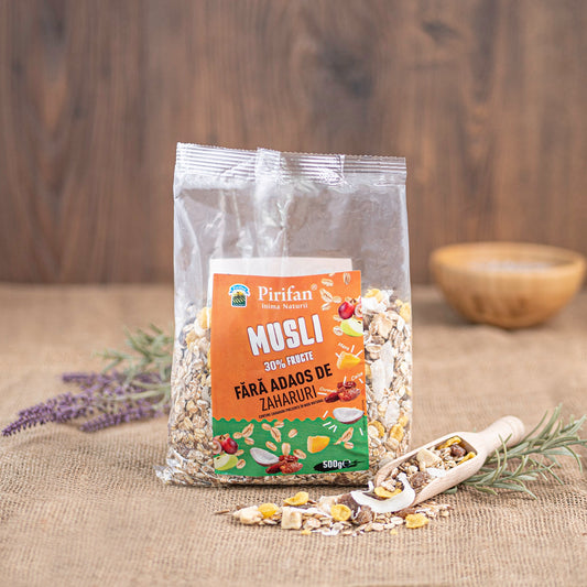 MUSLI CLASIC FARA ZAHAR CU 30% FRUCTE 500G