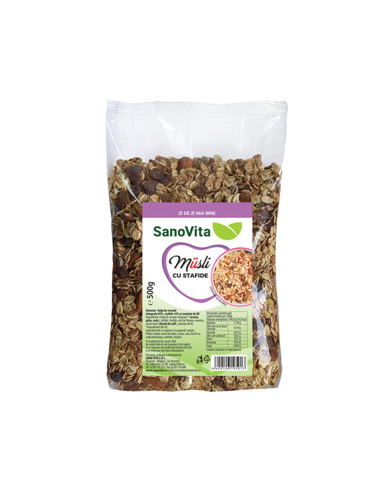MUSLI CU STAFIDE 500 G