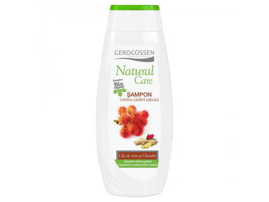Sampon contra caderii parului cu ulei de ricin si ghimbir Natural Care 400 ml