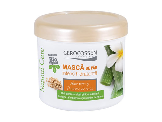 Masca pentru par intens hidratanta cu Aloe vera si proteine de Soia Natural Care 450 ml